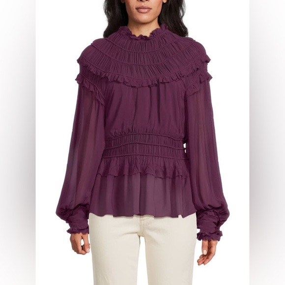 NWT Farm Rio Peplum Ruffle Top - Picture 1 of 7